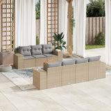 vidaXL 8-delige Loungeset met kussens poly rattan zwart