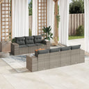 vidaXL 8-delige Loungeset met kussens poly rattan zwart