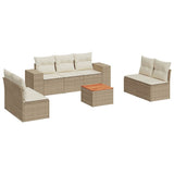 vidaXL 8-Piece Poly Rattan Lounge Set with Cushions Black
