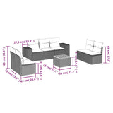vidaXL 8-Piece Poly Rattan Lounge Set with Cushions Black