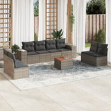 vidaXL 9-delige Loungeset met kussens poly rattan zwart