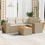 vidaXL 5-delige Loungeset met kussens poly rattan zwart