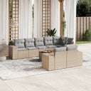 vidaXL 9-delige Loungeset met kussens poly rattan zwart