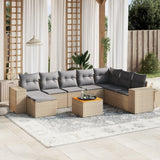 vidaXL 9-delige Loungeset met kussens poly rattan zwart