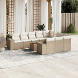 vidaXL 11-Piece Lounge Set with Cushions Poly Rattan Black