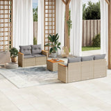 vidaXL 6-delige Loungeset met kussens poly rattan zwart