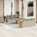 vidaXL 7-delige Loungeset met kussens poly rattan zwart