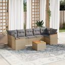 vidaXL 8-delige Loungeset met kussens poly rattan zwart