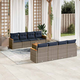 vidaXL 9-piece Garden Sofa Set with Cushions Black Poly Rattan