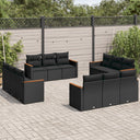 vidaXL Ensemble de salon 12 personnes avec coussins en poly rotin noir