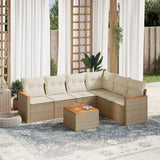 vidaXL 6-delige Loungeset met kussens poly rattan zwart