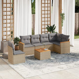 vidaXL 6-delige Loungeset met kussens poly rattan zwart