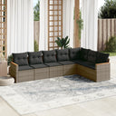 vidaXL 7-delige Loungeset met kussens poly rattan zwart