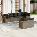 vidaXL 8-delige Loungeset met kussens poly rattan zwart