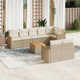 vidaXL 8-delige Loungeset met kussens poly rattan zwart