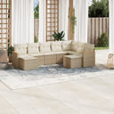 vidaXL 9-delige Loungeset met kussens poly rattan zwart