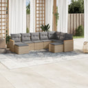 vidaXL 9-delige Loungeset met kussens poly rattan zwart