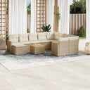 vidaXL 11-delige Loungeset met kussens poly rattan zwart