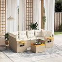 vidaXL 7-delige Loungeset met kussens poly rattan zwart