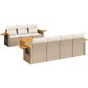 vidaXL 8-delige Loungeset met kussens poly rattan zwart