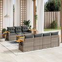 vidaXL 8-delige Loungeset met kussens poly rattan zwart
