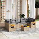 vidaXL 8-delige Loungeset met kussens poly rattan zwart