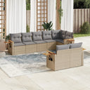 vidaXL 8-delige Loungeset met kussens poly rattan zwart