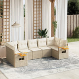 vidaXL 7-Piece Lounge Set with Cushions Poly Rattan Black