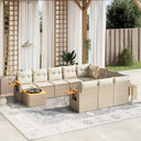 vidaXL 11-delige Loungeset met kussens poly rattan zwart