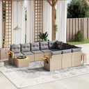 vidaXL 11-delige Loungeset met kussens poly rattan zwart