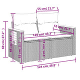 vidaXL 11-delige Loungeset met kussens poly rattan zwart