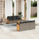 vidaXL 7-delige Loungeset met kussens poly rattan zwart