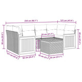 vidaXL 7-Piece Garden Lounge Set with Cushions Black Poly Rattan