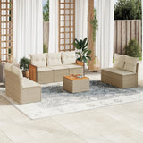 vidaXL 7-Piece Lounge Set with Cushions Poly Rattan Black