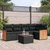 vidaXL 5-piece Lounge Set with Cushions Poly Rattan Black