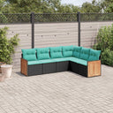 vidaXL ensemble de 6 bancs de jardin avec coussins en polyrotan noir