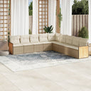 vidaXL 9-delige Loungeset met kussens poly rattan zwart