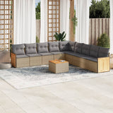 vidaXL 9-piece Poly Rattan Lounge Set with Cushions Black