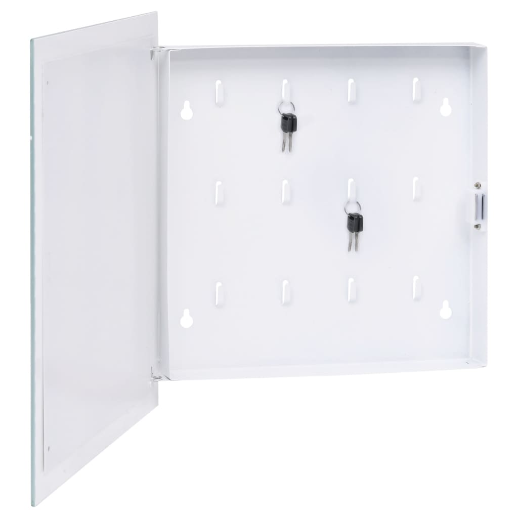 vidaXL Sleutelkast met magneetbord 35x35x5,5 cm wit