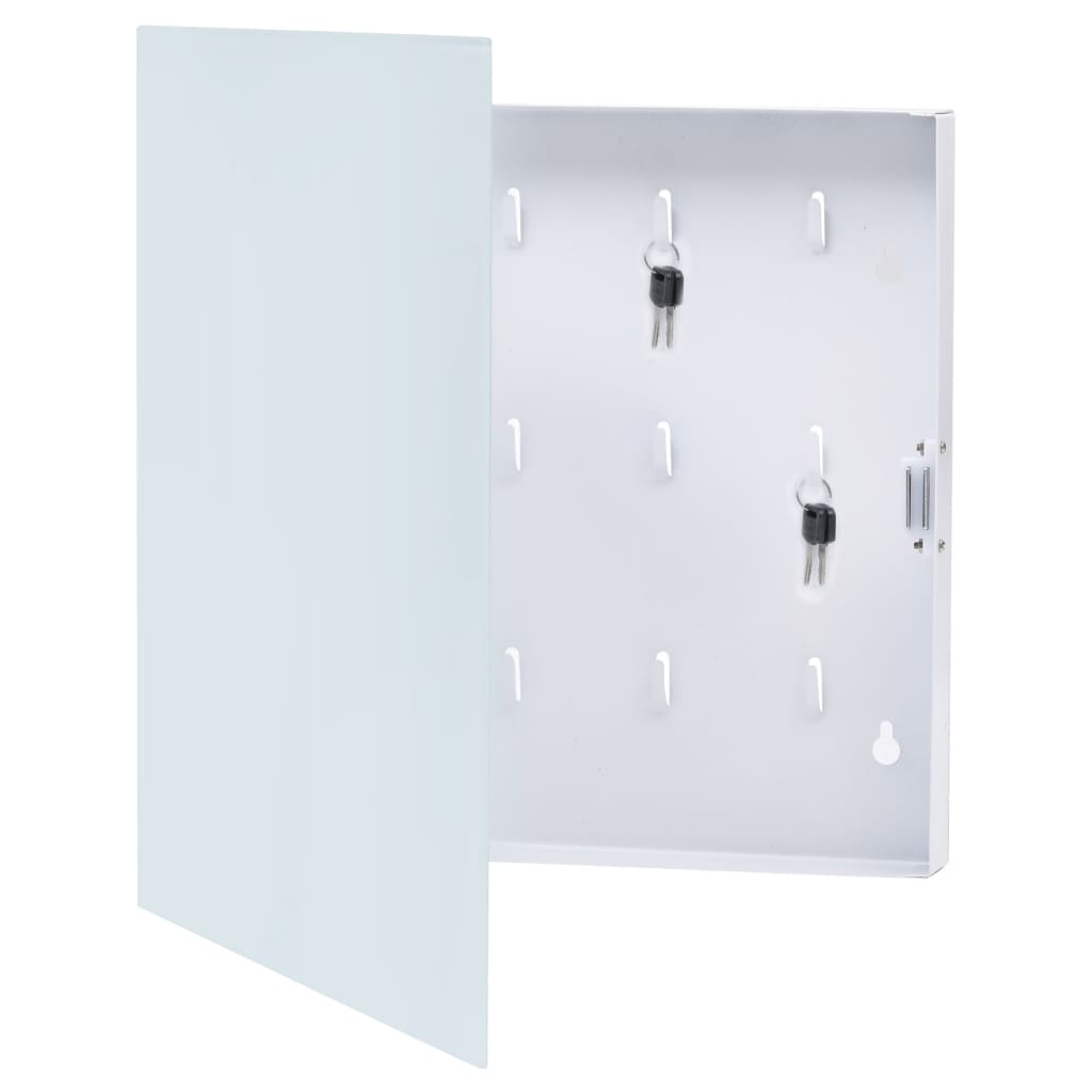 vidaXL Sleutelkast met magneetbord 35x35x5,5 cm wit