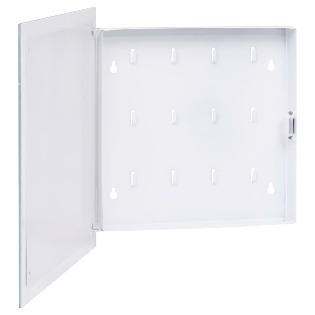 vidaXL Sleutelkast met magneetbord 35x35x5,5 cm wit
