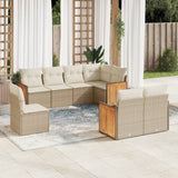 vidaXL 8-delige Loungeset met kussens poly rattan zwart