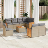 vidaXL 8-delige Loungeset met kussens poly rattan zwart