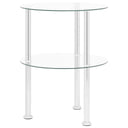 vidaXL Bijzettafel 2-laags 38x38x50 cm verre dur transparent