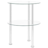 vidaXL Bijzettafel 2-laags 38x38x50 cm gehard glas transparant