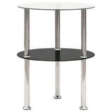 vidaXL Bijzettafel 2-laags 38x38x50 cm gehard glas transparant