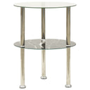 vidaXL Bijzettafel 2-laags 38x38x50 cm verre dur transparent