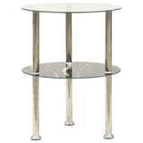 vidaXL Bijzettafel 2-laags 38x38x50 cm gehard glas transparant