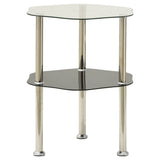 vidaXL Bijzettafel 2-laags 38x38x50 cm gehard glas transparant