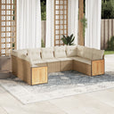 vidaXL 8-delige Loungeset met kussens poly rattan zwart